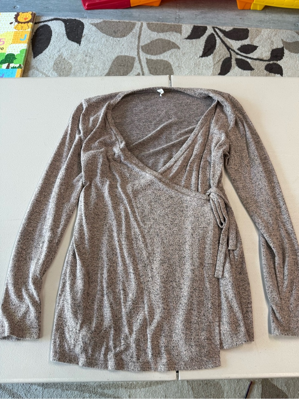 Pinkblush Brown Wrap Front Long Sleeve Women's Top
